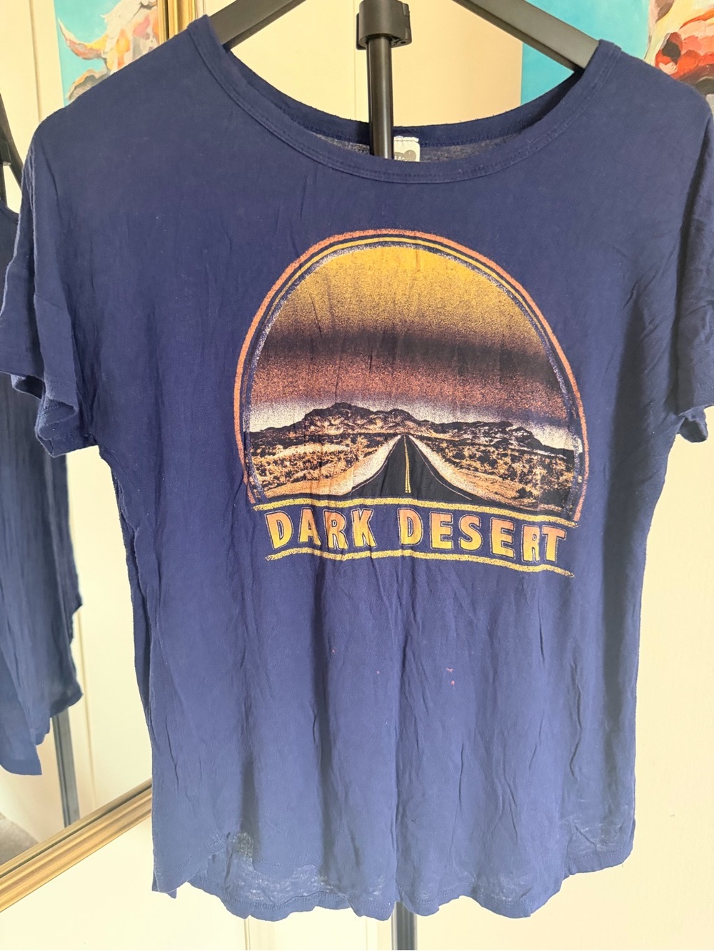 Color Bear Dark Desert Road Graphic T-Shirt Navy Blue Size Small